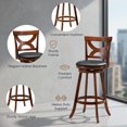 thumbnail image 7 of Demi Bonn 29" Set of 2 Swivel Bar Stools with Soft Cushion and Elegant Hollow Backrest, Modern Kitchen Dining Chair, Brown, 7 of 7