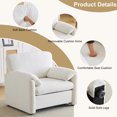 thumbnail image 2 of Ktaxon Oversized Accent Chair Chenille Armchair Upholstered Reading Chair Comfy Single sofa for Bedroom, Office, Apartment, Dorm Off White, 2 of 8