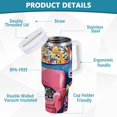 thumbnail image 2 of Yayeee 40oz Double-Wall Insulated Stainless Steel Tumbler with Handle Bottle, Art Cat, 2 of 8