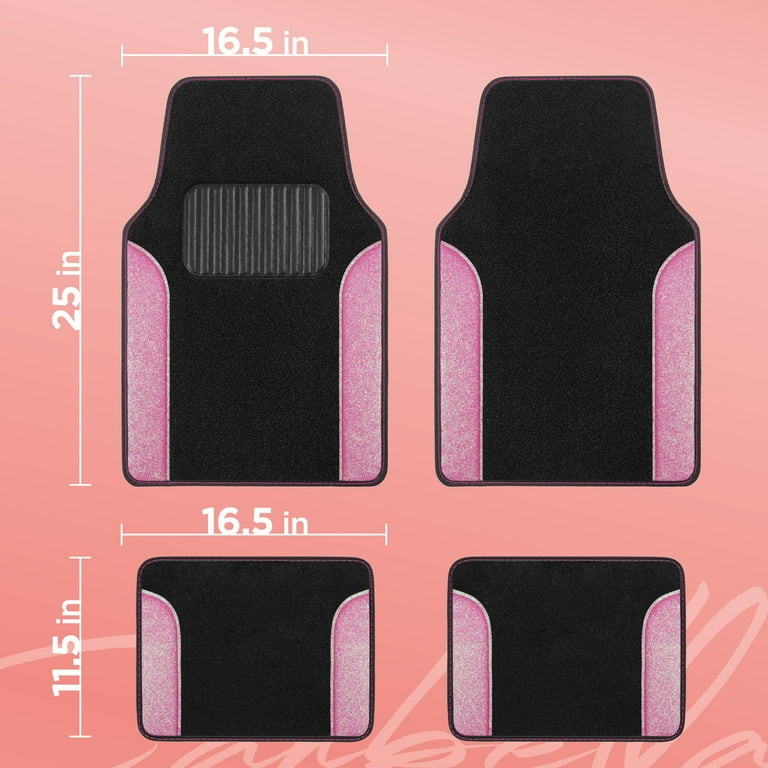 Pink and black floor mats discount