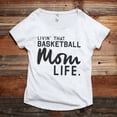 thumbnail image 2 of Thread Tank Livin' That Basketball Mom Life Women's Fashion Relaxed Slouchy Dolman T-Shirt Tee Heather White Small, 2 of 5
