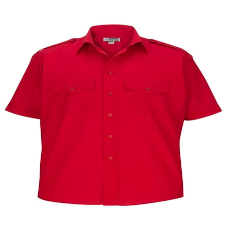 Edwards Garment Men's Big And Tall Point collar Safari Poplin Shirt, Style 1215