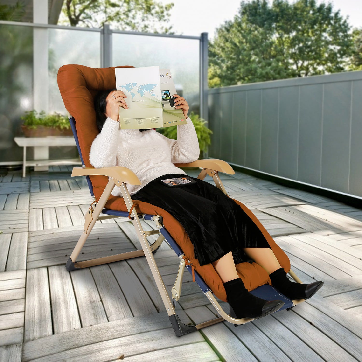 Moclever Rocking Chair Cushion 67x22in Recliner Cushion Sofa Mat for Indoor Outdoor, Coffee
