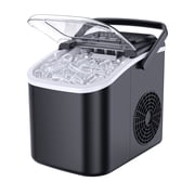 Simzlife Ice Maker Countertop, 8 Cubes Ready in 6 Mins, 26lbs in 24Hrs, Self-Cleaning Ice Machine with Ice Scoop and Basket, 2 Sizes of Bullet Ice for Home Kitchen Office Bar Party