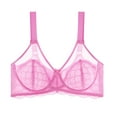 thumbnail image 5 of Fiaer Womens Bralettes Bras Lace Mesh Adjustable Straps Breathable Wireless Bra Pink 95D, 5 of 5