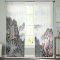 thumbnail image 5 of Chinese Painting Forest Flowers Mountain Tulle Curtains for Bedroom Modern Voile Curtains Home ration Window Curtains, 5 of 7