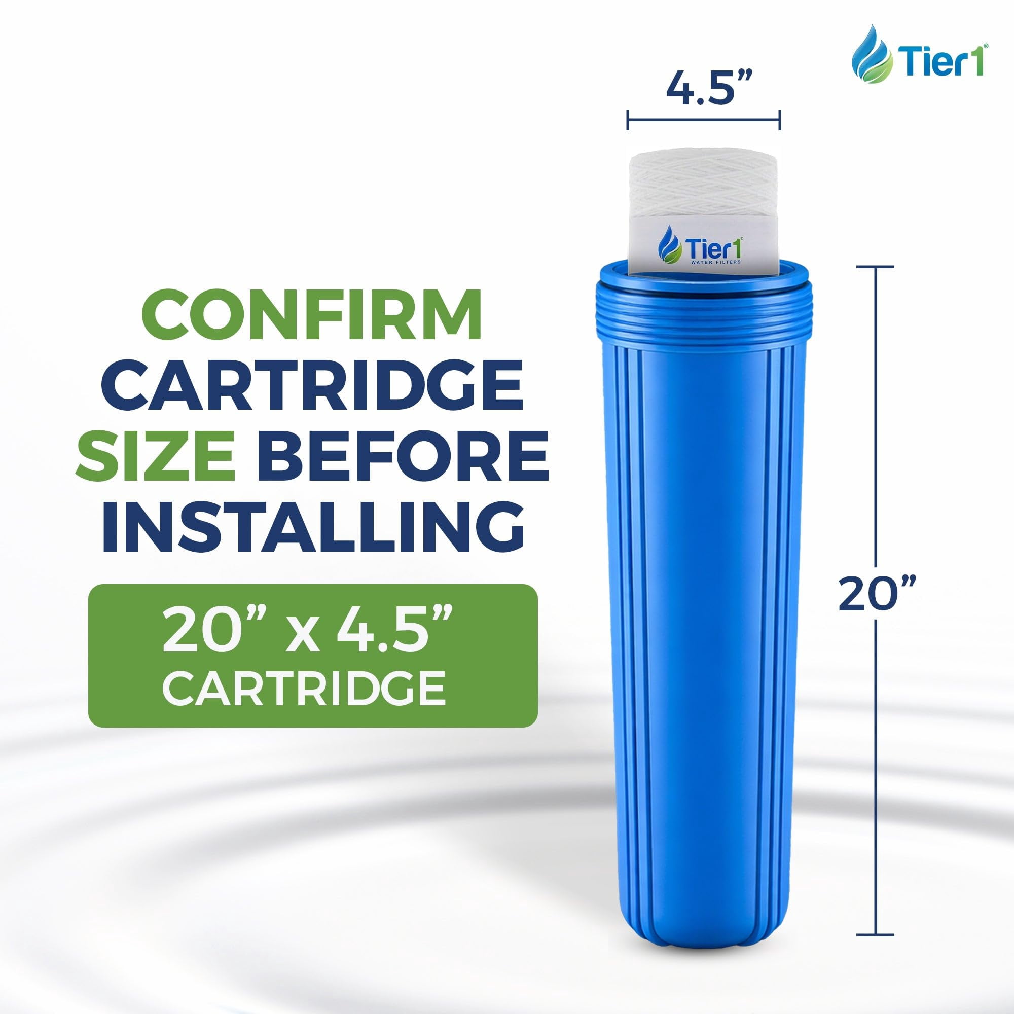 Tier1 30 Micron 20 Inch x 4.5 Inch | String Wound Polypropylene Whole House Sediment Water Filter Replacement Cartridge | Compatible with Hydronix SWC-45-2030, Home Water Filter