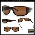 thumbnail image 2 of Polarized Womens Narrow Rectangle Designer Sunglasses All Brown, 2 of 6