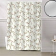 thumbnail image 5 of Fabric Shower Curtain Vintage Rustic Floral Light Pink Roses Flowers Leaves Shower Curtains with 12 Hooks Waterproof Machine Washable Bath Curtains for Bathroom, 72 x 72in, 5 of 6