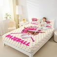 thumbnail image 4 of Feelyou Kawaii Pink Helmet Twin Sheet Sets, Splash Baseball Bedding, 3 Pieces, 4 of 7