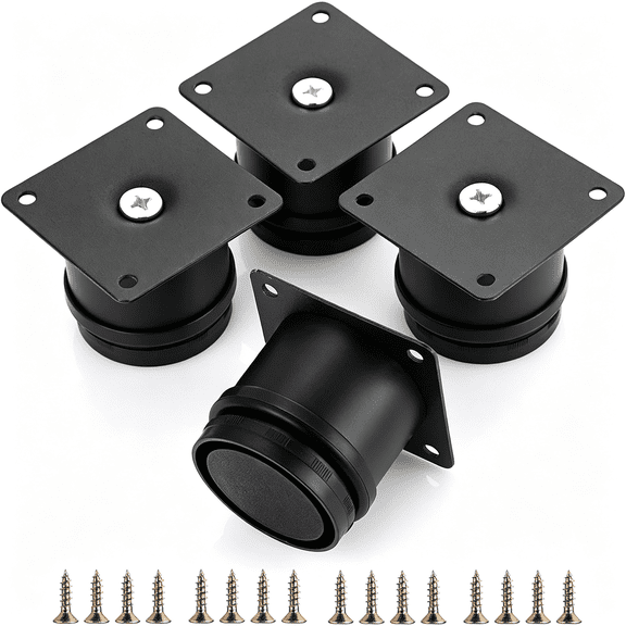 ZHZFKQ 4Pcs 2" Stainless Steel Furniture Legs Feets Metal Cabinet Desk Legs,Adjustable Round Metal Furniture Risers Replacement Leg Corner Feet Heavy Duty Table Leg Extenders for Sofa Chair