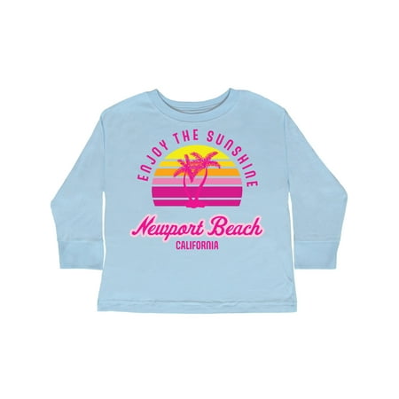 

Inktastic Summer Enjoy the Sunshine Newport Beach Florida in Pink Gift Toddler Boy or Toddler Girl Long Sleeve T-Shirt