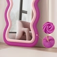 thumbnail image 4 of Nefoso Wavy Full Length Mirror, Freestanding Floor Mirror with Stand, 65"x24" Wall Mounted Mirror for Bedroom,Pink, 4 of 8