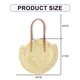 thumbnail image 2 of Bolsos de paja Bolsos de paja redondos para mujer Bolso de mano elegante natural Bolso grande de playa de verano Bolso de hombro con asa tejida, 45 * 41 cm, 2 of 5
