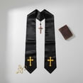 thumbnail image 5 of Reversible Embroidery Clergy Stole with Crossed Design Tassels for Priests Pastors Services Religious Ceremonies Reversible Clergy Stole, 5 of 7