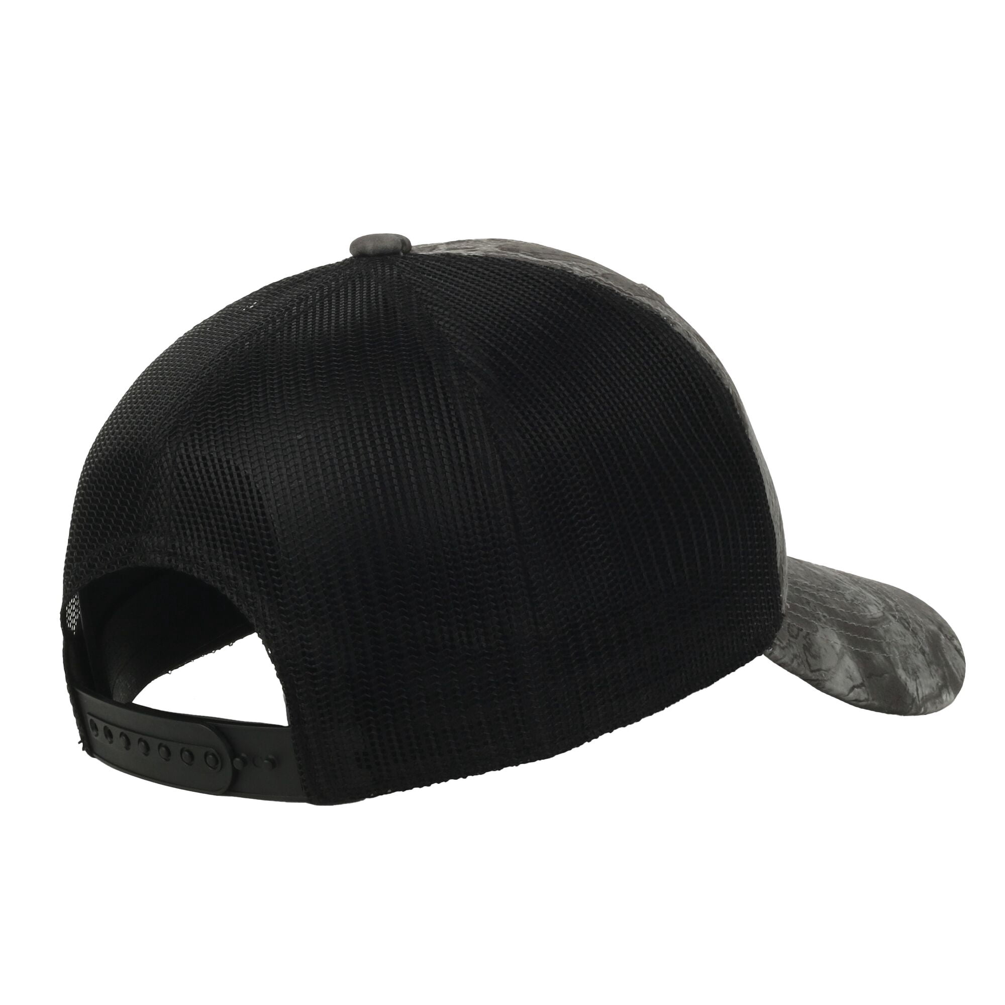 Realtree® Fishing WAV3 Grey Camo Trucker Hat – Mid Profile Mesh Back Snapback, One Size