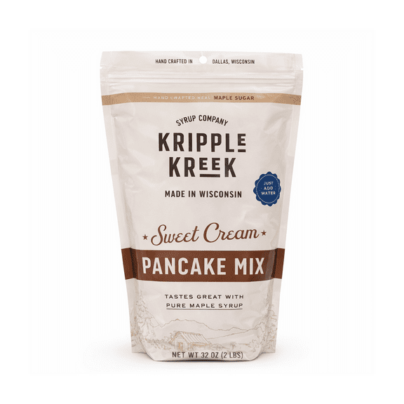 Kripple Kreek Sweet Cream Pancake Mix, Just Add Water, Made with Real Maple Sugar, 2 lb Bag