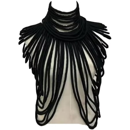 XIAOHUAGUA African Ankara Kente Handmade Necklace for Women Multi Strand Fabric Shawl Exotic Rope Necklace and Short Choker 2 Pieces
