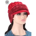 thumbnail image 4 of Luxtrada Womens Bib Beanie Hat Pom Bobble Scarf Mask Set Knitted Winter Warm Snow Ski Cap Knit Skull Cap with Fleece Lined, 4 of 5