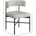thumbnail image 3 of Meridian Furniture Rivage Beige Linen Textured Fabric Dining Chair (Set of 2), 3 of 8