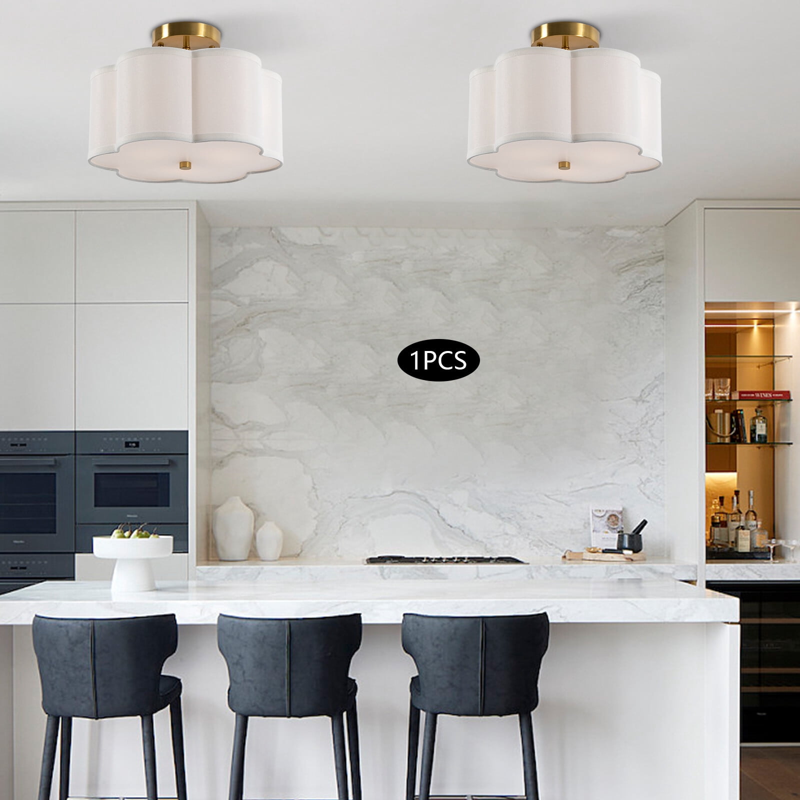 Flush Mount Ceiling Light, Ceiling Light Fixture, Ceiling Lamp for Living Rooms, Bedrooms, Kitchens, Dining Rooms, Entrances (12.99*5.9inch) (Not Included Bulbs)