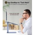 thumbnail image 3 of SDES-Adjustable Laptop Stand for Desk, DJ Laotop Riser, Ergonomic Small Sit to Stand Desk Converter, Support Working on Computer Standing, Compatible with MacBook and All 13"-16.5" Laptops, Grey, 3 of 4