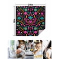 thumbnail image 4 of Colorful Mexico Cloth Napkins Set of 8 Reusable Dinner Napkins, Modern Abstract Flowers Leaf Orange Pink Cocktail Napkin Washable Table Napkins for Wedding/Holiday Party/Baby Shower 20"x20", 4 of 7