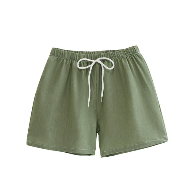 Timegard Baby Clothes Boy Girl Drawstring Lightweight Solid Color Casual Loose Thin Shorts Summer