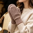 thumbnail image 2 of MEICHEN Women Mittens Double Cute Stretchy Soft Thickened Cold Proof Winter Cycling Gloves Fall Fashion Sports Gloves, 2 of 3