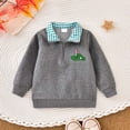 thumbnail image 2 of mgoYE Toddler Boy Quarter Zip Collared Pullover Long Sleeve Fall Winter Baby Boy Clothes Outfit, 2 of 8