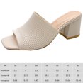 thumbnail image 2 of Sandalias de tacón grueso de bloque bajo de punto zapatos de vestir cómodos para mujer, 2 of 6
