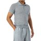 thumbnail image 5 of Camiseta de manga corta Sunloudy para hombre, estilo informal de verano y otoño, Color sólido, rayas verticales, botón frontal, solapa elástica, Tops, ropa de calle Sunloudy moda, 5 of 10