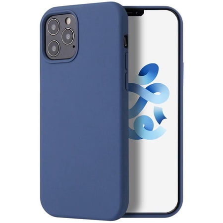 Dteck iPhone 12 Case iPhone 12 Pro Case Ultra Slim Fit iPhone Case Liquid Silicone Gel Cover Anti-Scratch Shockproof Case Compatible with iPhone 12 / iPhone 12 Pro 6.1 Deep Blue