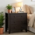 thumbnail image 4 of Gymax 3 Drawer Dresser Chest of Drawers Bedside Table for Living Room Bedroom Espresso, 4 of 10