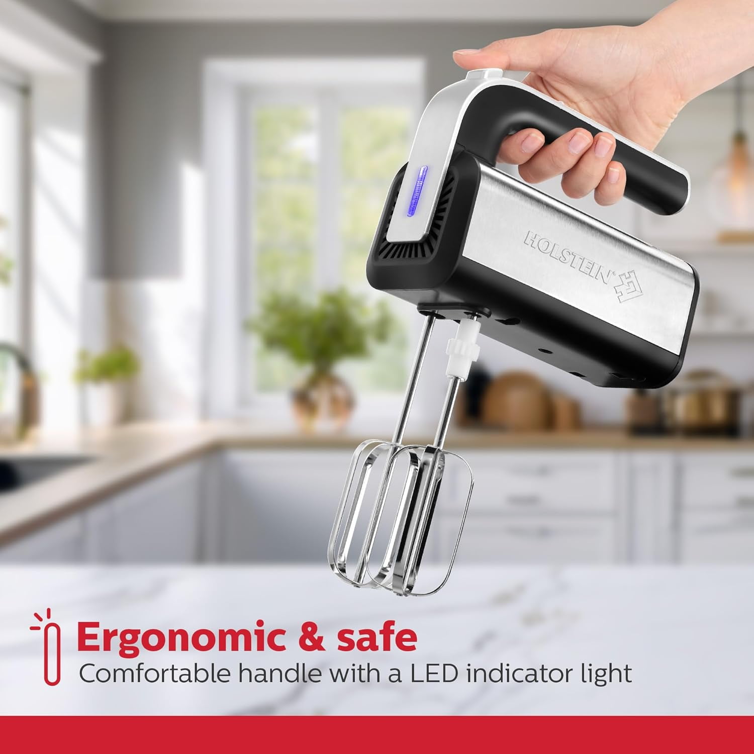 5-Speed Hand and Stand Mixer with LED Light for Baking Whipping