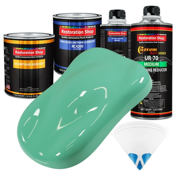 Light Aqua Quart URETHANE BASECOAT CLEARCOAT Car Auto Body Paint Kit
