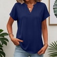 thumbnail image 2 of Resicozy Womens Summer Tops Short Sleeve Basic Casual V Neck T Shirts Trendy Lightweight 2026 Navy M, 2 of 7
