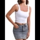thumbnail image 3 of Camisetas Sin Mangas con Doble Forro para Mujer, Estilo Y2K, para Salir, Ajustadas, Sin Mangas, con Cuello Cuadrado, para Verano. XS, 3 of 10