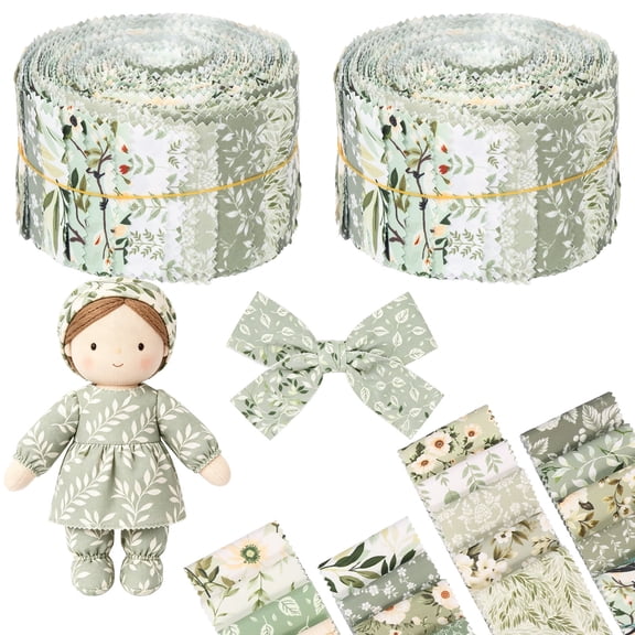 80 Pcs Jelly Roll Fabric Strips 2.6x19.7", Precut Cotton Quilting Fabric Bundle for Sewing, Patchwork, Diy Crafts, 20 Patterns
