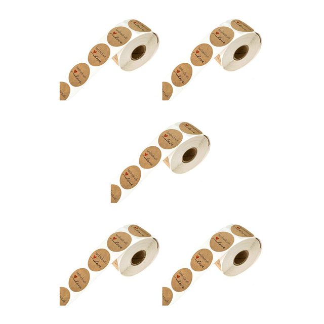 Ounissouiy 500 piezas de pegatinas de amor, autoadhesivas redondas, fáciles de pegar y despegar, etiqueta de regalo de papel Kraft de moda para No.1 5piezas