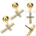 thumbnail image 5 of HOMEMAXS 3 Pairs Cross Earrings Tragus Earrings Ear Piercing Studs Pierced Earrings, 5 of 8