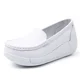 thumbnail image 2 of zapatos de plataforma para mujer, zapatos individuales informales con tacón inclinado, zapatos de cuero para mujer con parte inferior gruesa, cómodos zapatos oscilantes, chanclas, 2 of 4