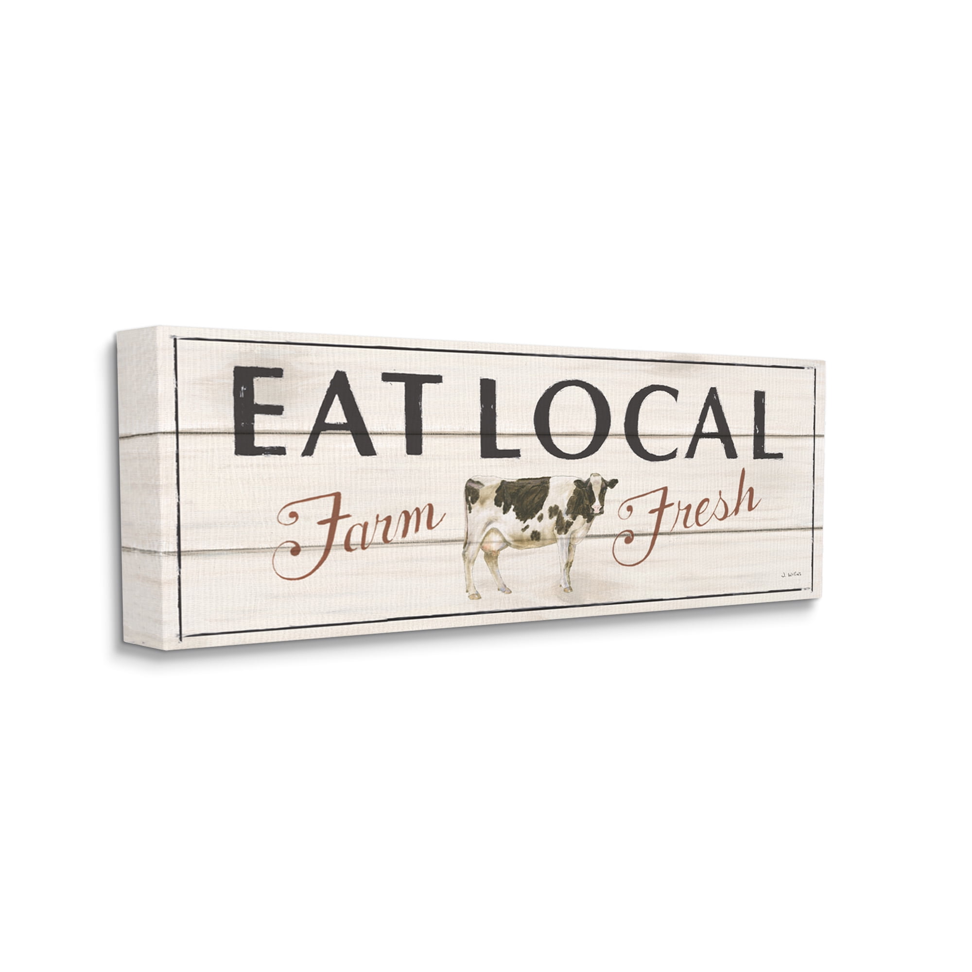 Stupell Industries Rustic Eat Local Phrase Animals & Insects Painting Gallery Wrapped Canvas Print Wall Art, 24 x 10