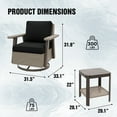 thumbnail image 4 of EAGLE PEAK Classic 2-Piece Patio Bistro Set with Swivel Rocker Chair and Side Table, 360° Swivel Wicker Outdoor Furniture , Beige/Black, 4 of 10