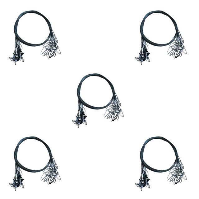 Soidarity Líderes de pesca de alambre de grueso de 50CM 150Lb con broches giratorios Accesorios de aparejos de línea de acero inoxidable de cobre Type5 NO5 Soidarity CBP032206