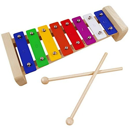 Xylophone for kids,Glockenspiel With 2Child Safe Mallets 8Notes Diatonic,Colorful Metal Bars With Educational Development Musical,Xylophone for Toddlers,Kid Toy as Holiday/Birthday DIY Id
