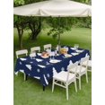 thumbnail image 3 of Outdoor Tablecloth with Umbrella Hole and Zipper, Christmas Navy Blue Rectangle Table Cloth 60x102 Inch Waterproof Tablecloth, Winter Snowflakes Modern Xmas Trees Picnic Table Cover for Patio Camping, 3 of 7