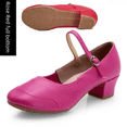 thumbnail image 1 of Zapatos de baile cuadrado para mujer, suela suave, para practicar la enseñanza, adecuados para todas las estaciones, zapatos de baile social, tacones medios, 1 of 4