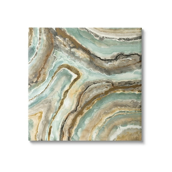 Stupell Industries Geode Mineral Pattern Abstract Painting Gallery Wrapped Canvas Art Print Wall Art, 17 x 17