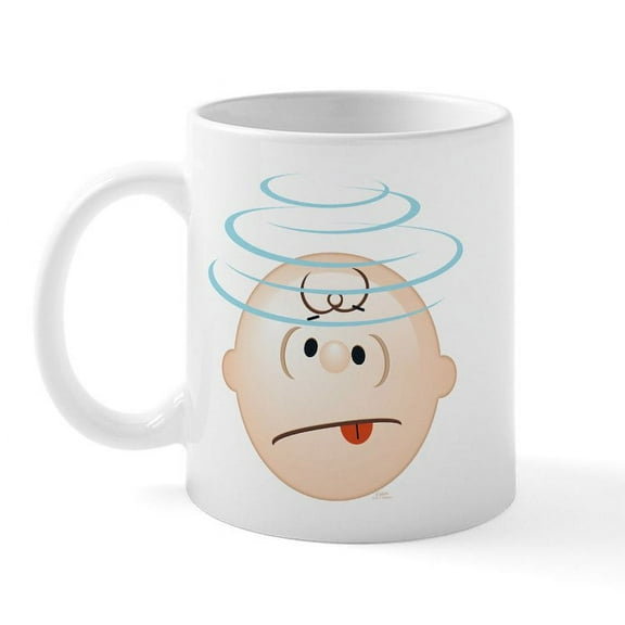 CafePress - Peanuts Charlie Brown Dizzy Emoj - 11 oz Ceramic Mug - Novelty Coffee Tea Cup